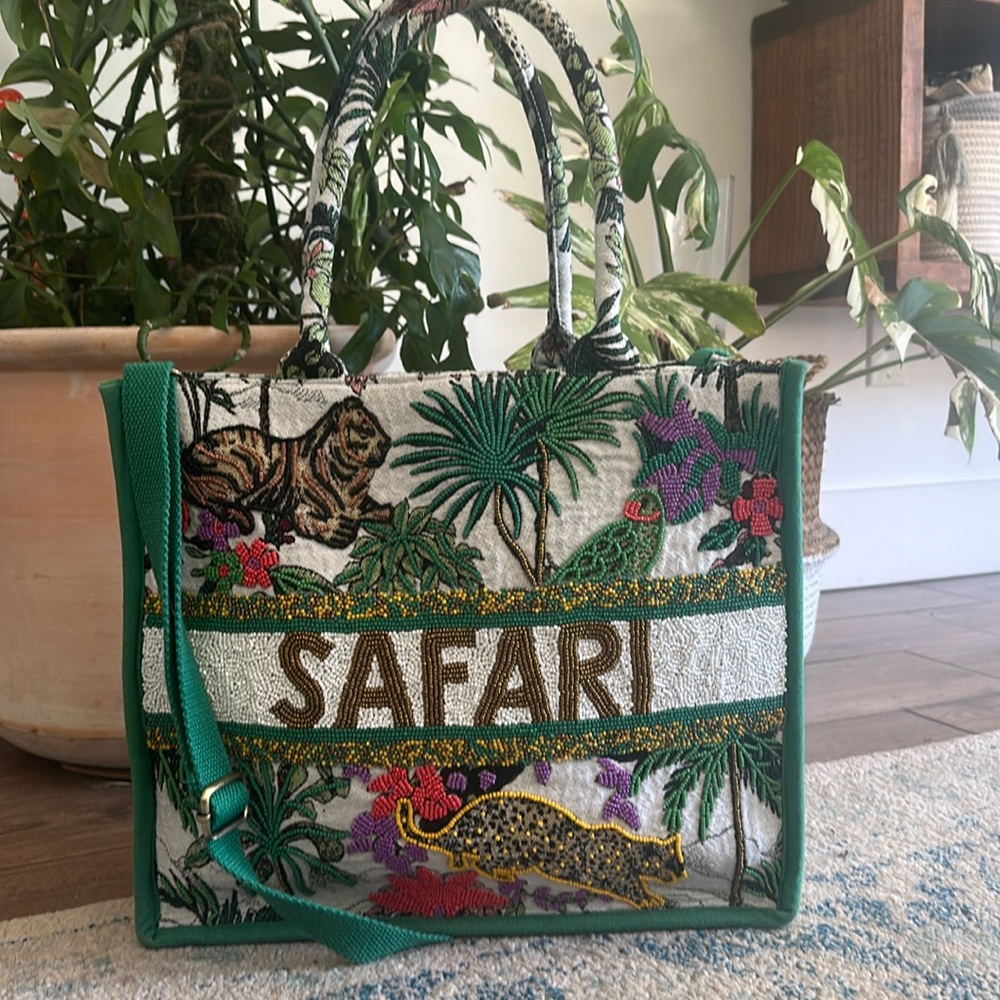 America & Beyond | African Safari Embellished Tote